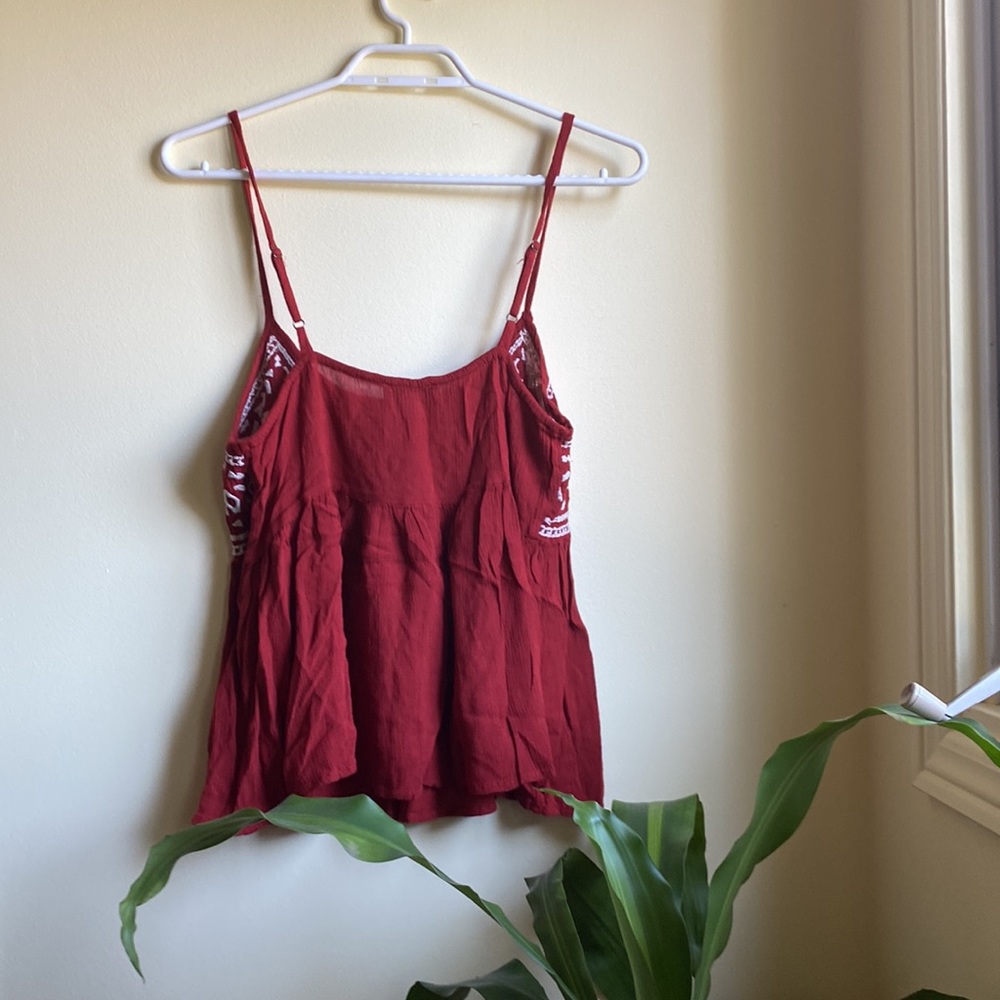 FOREVER 21 • Red Embroidered Sleeveless Blouse - Picture 6 of 6